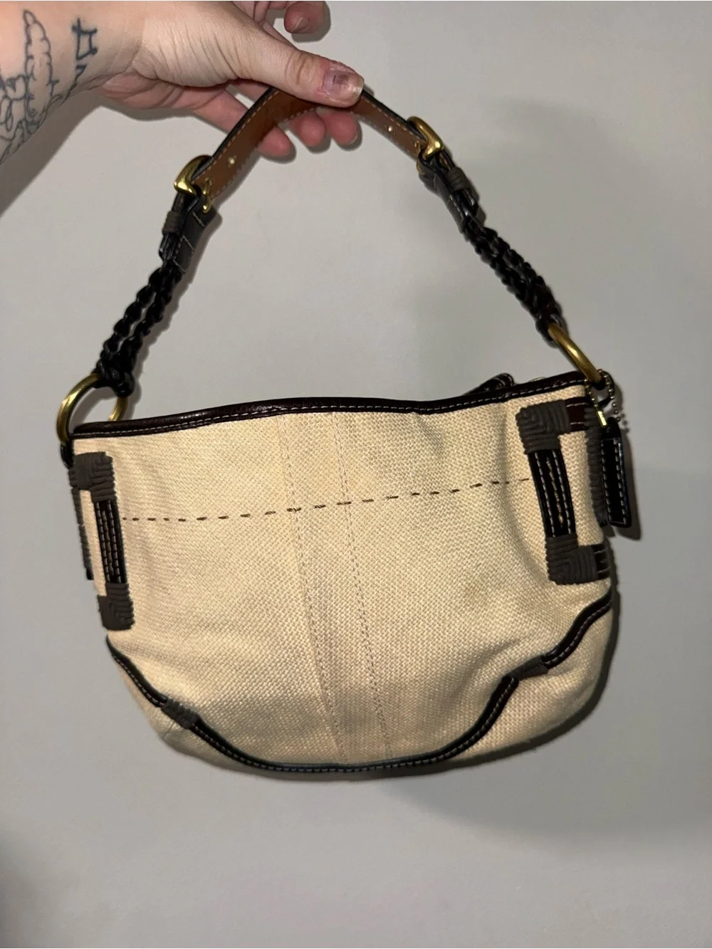 Coach soho hobo angora straw / see descr for callouts
